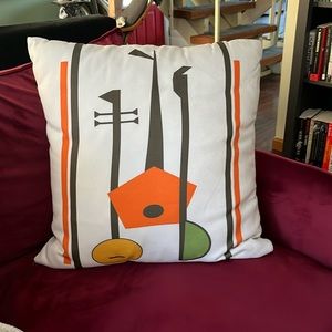 1960s/1970s Funky Hippie Midcentury Modern Guitar Accent Pillow